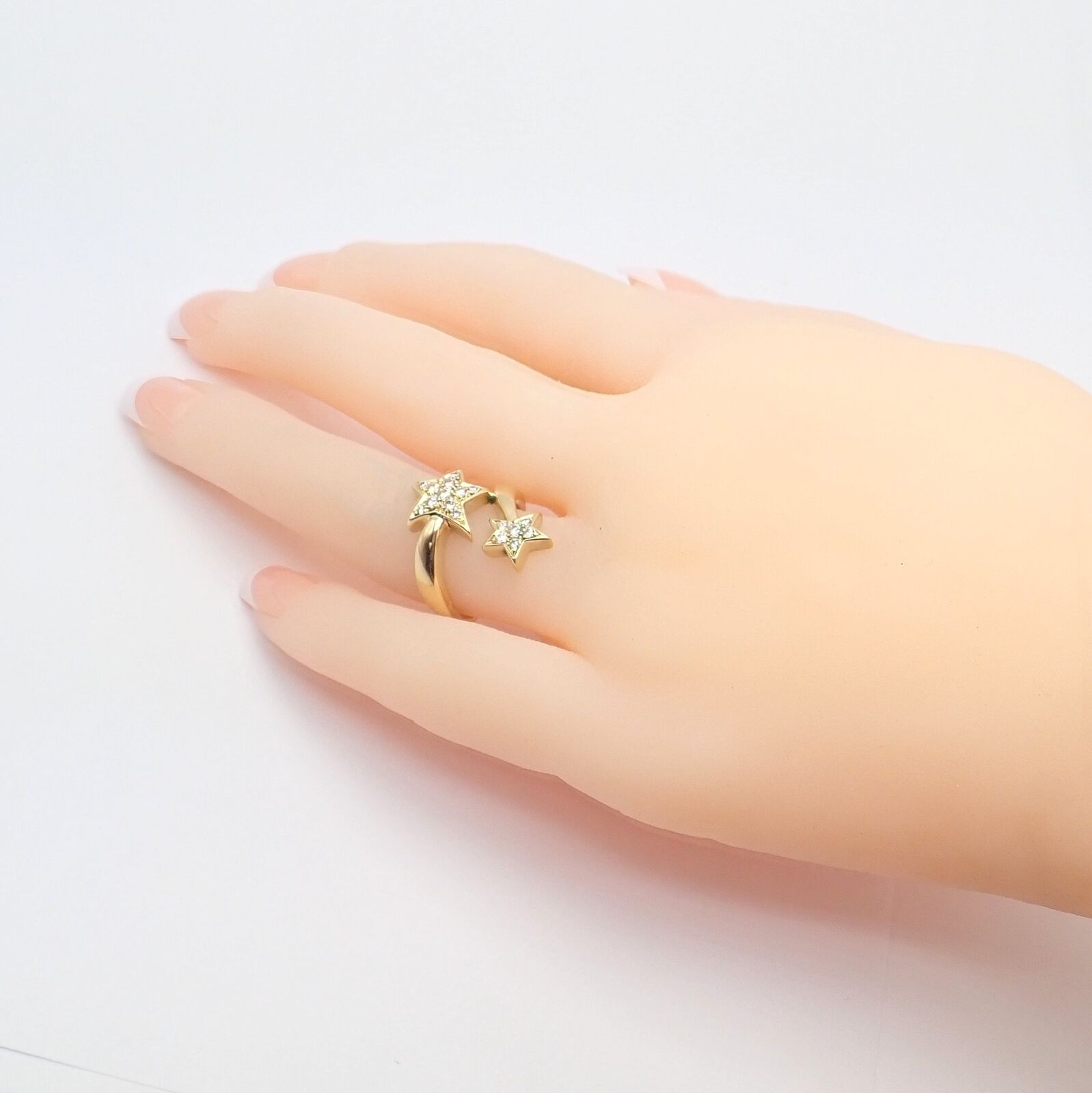 Chanel Comete 18k Yellow Gold Diamond Cocktail Ring Size 6.5 - Luxury Star Design Jewelry for Women, Perfect for Parties, Weddings & Special Occasions