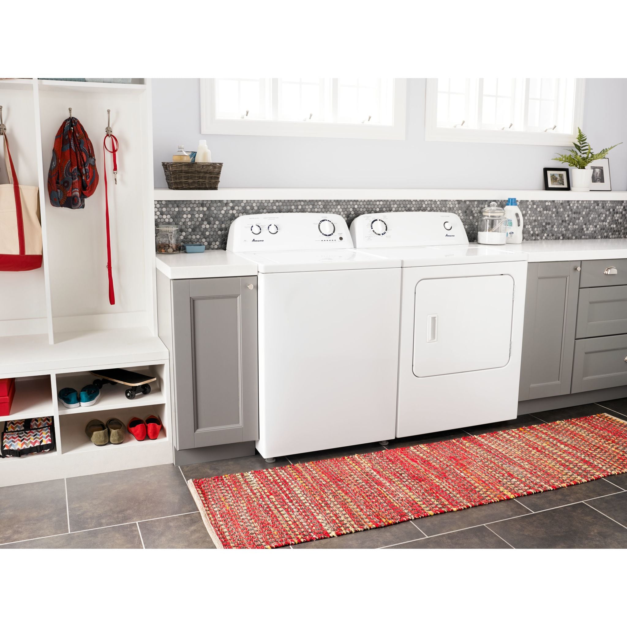 Amana AMN1444376K White Top Load Washer and Dryer Pair - Perfect for Laundry Rooms, Apartments & Small Spaces