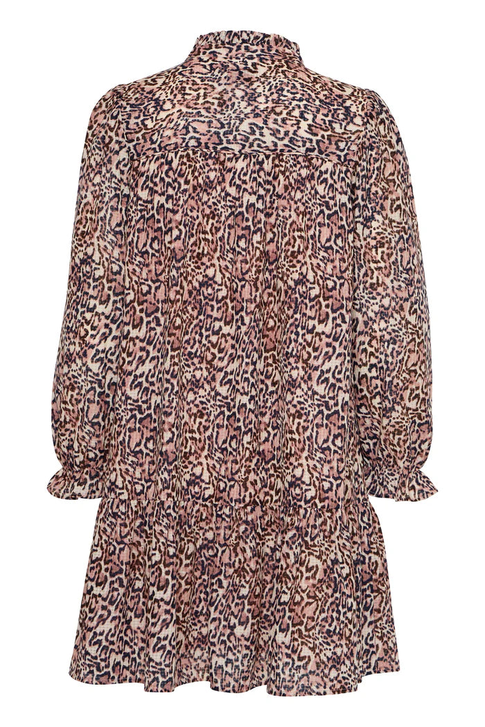 Fashionable Leopard Print Long Sleeve Mini Dress for Women - Party, Date Night & Casual Wear