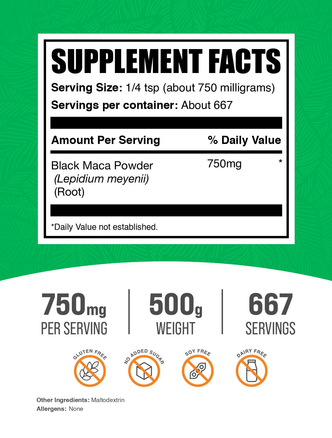 Organic Black Maca Powder for Energy & Libido Boost - 100% Pure Peruvian Superfood - Supports Hormonal Balance & Stress Relief - Perfect for Smoothies, Coffee & Baking