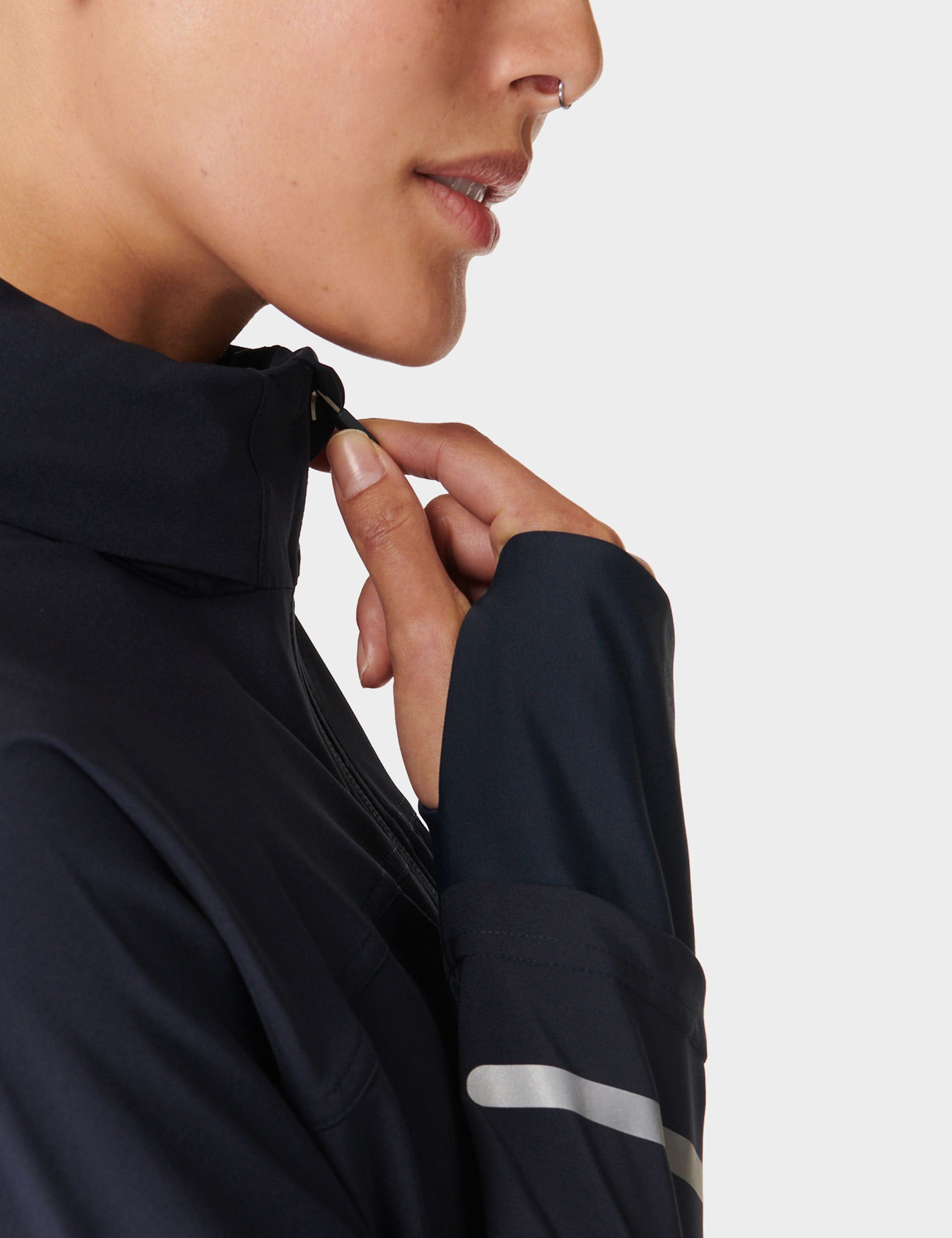 Fast Track Running Jacket for Men & Women - Lightweight Waterproof Windbreaker with Reflective Strips (Navy Blue) - Perfect for Jogging, Hiking & Outdoor Sports