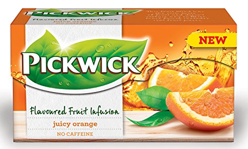 Pickwick Juicy Orange Flavored Fruit Infusion Tea - 20 Tea Bags | Herbal Tea for Relaxation & Afternoon Tea Break | Perfect for Home & Office Use