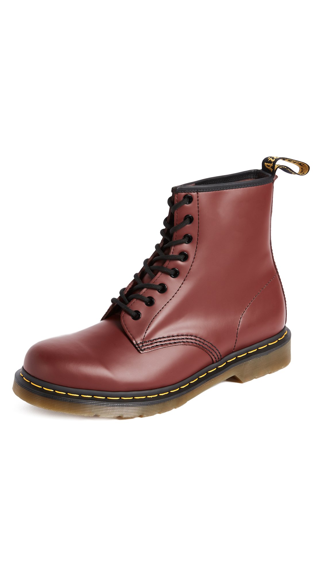 Dr. Martens 1460 8-Eye Leather Boots for Men & Women - Classic Black Smooth Leather Ankle Boots with Air-Cushioned Sole | Perfect for Punk Fashion, Work Boots & Everyday Wear