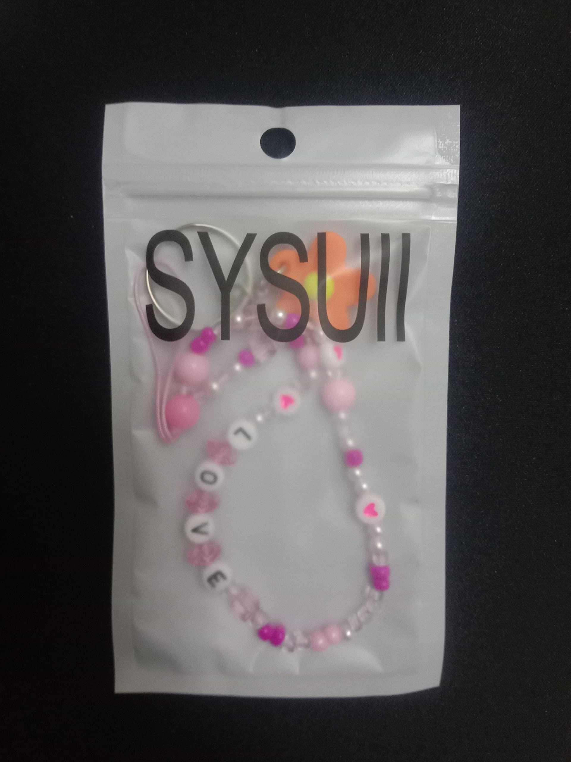 Kawaii Smiley Face Beaded Phone Lanyard - Rainbow Acrylic Polymer Clay Pearl Wrist Strap for iPhone Samsung - Cute Phone Charm for Women Girls (M) - Perfect for Work, School & Travel Accessories