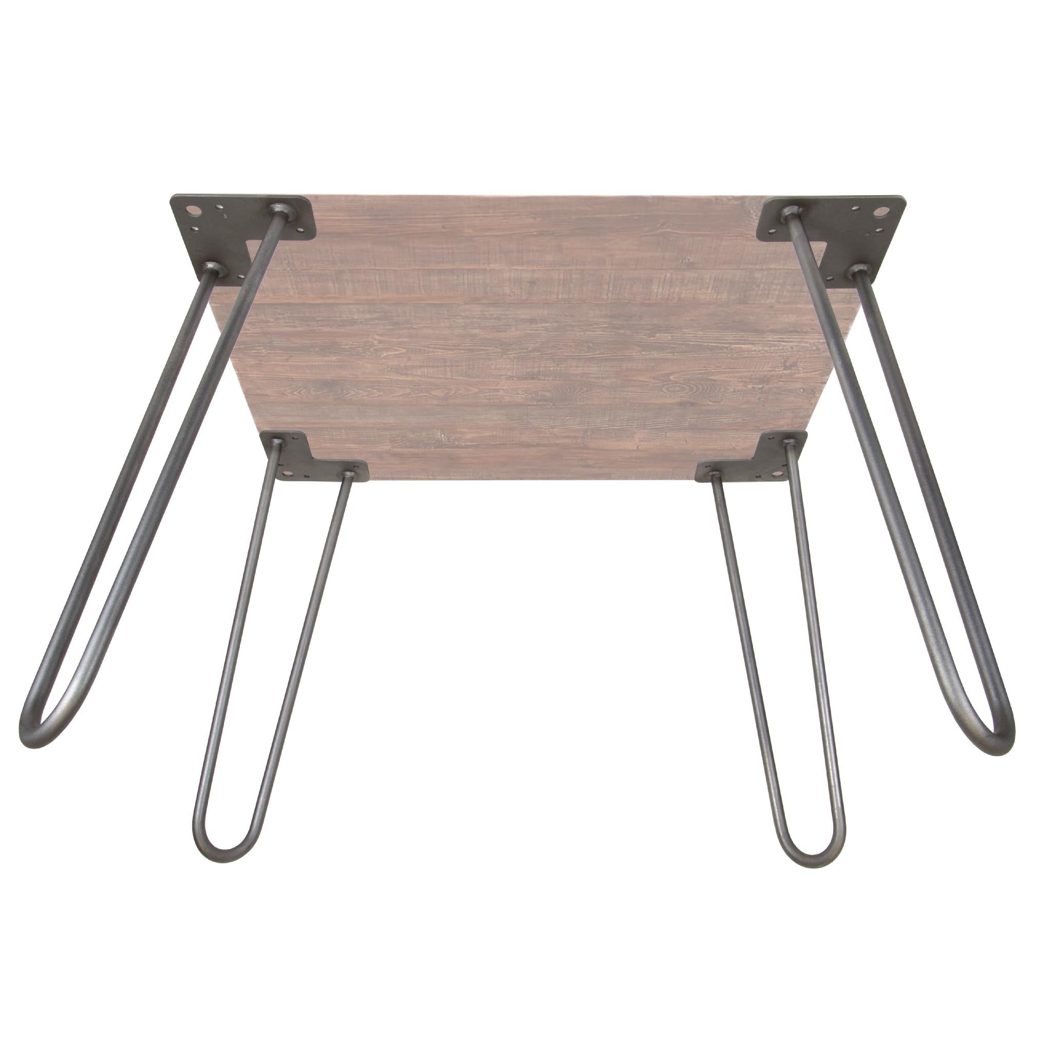 WEN TL16S 16 Inch Mid Century Modern Raw Steel Hairpin Table Legs - 1/2