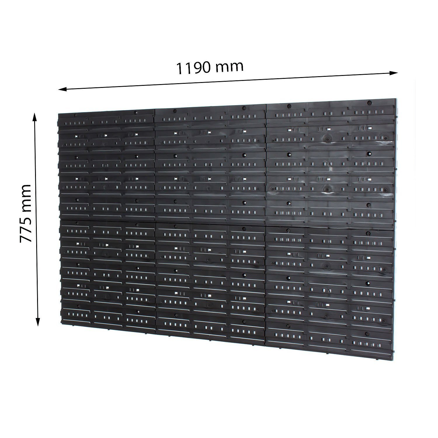 75 Black XS & 60 Black S Size Storage Bins with Wall Mounted Panel - Space Saving Closet, Garage & Pantry Organization Solution
