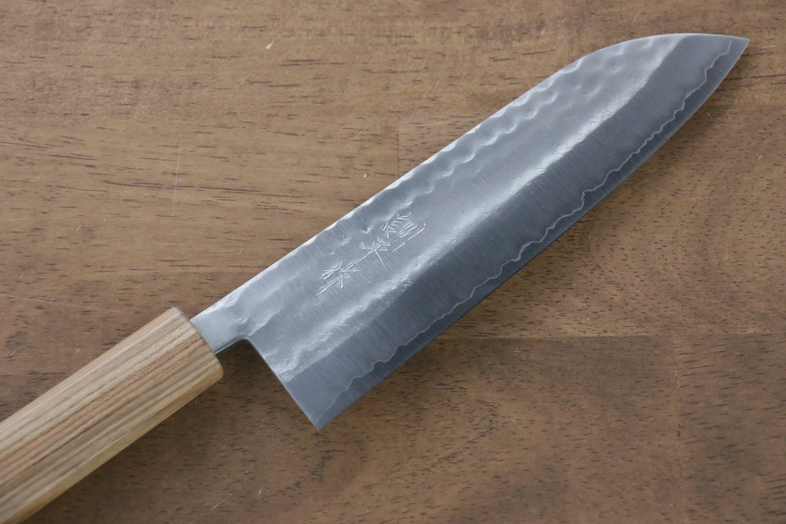 Premium Kunihira VG1 Hammered Santoku Knife 170mm with Enju Wood Handle - Perfect for Slicing, Dicing, and Chopping Vegetables, Meat, and Fish in Professional Kitchens & Home Cooking