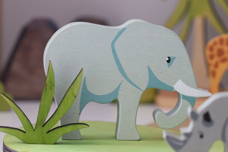 Handcrafted Wooden Elephant Statue - Elegant Home Decor for Living Room, Office & Gifts | Feng Shui & Meditation Space Accent