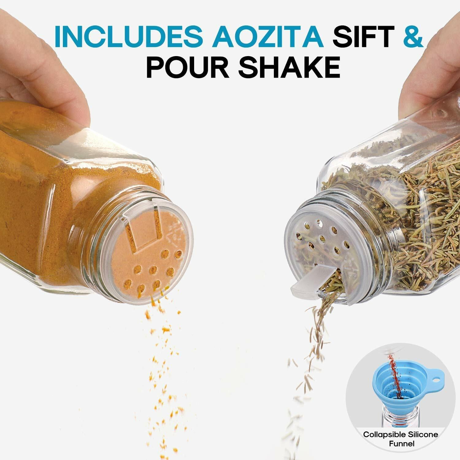 24-Piece 4oz Square Glass Spice Jars with Airtight Metal Lids & Labels - Perfect for Kitchen Pantry Organization, Spice Storage, and DIY Seasoning Containers
