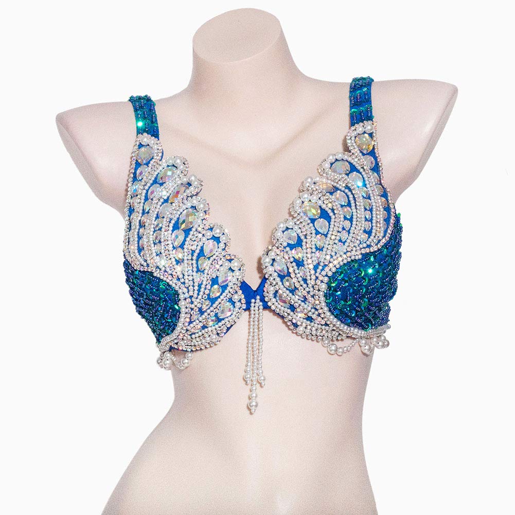 ROYAL SMEELA Women's Belly Dance Costume Set - Sequin Bra, Belt & Skirt for Bellydancing, Carnival & Performance | Professional Dancewear for Adults