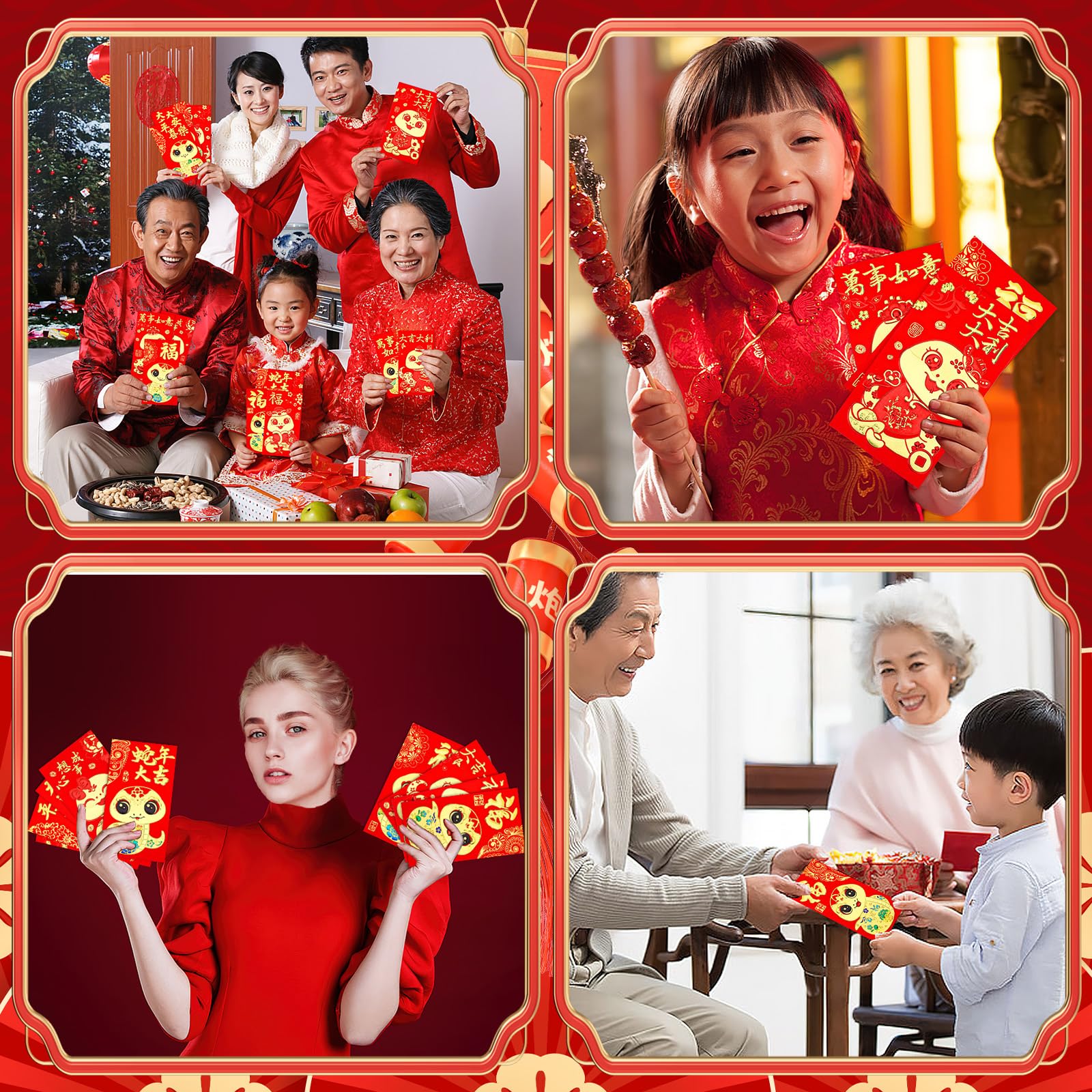 2025 Chinese New Year Red Envelopes - 54PCS Snake Year Lucky Money Envelopes with Gold Foil, 12 Festive Designs for Lunar New Year Gifts | Perfect for Spring Festival Celebrations, Family Gatherings & Fortune Giving