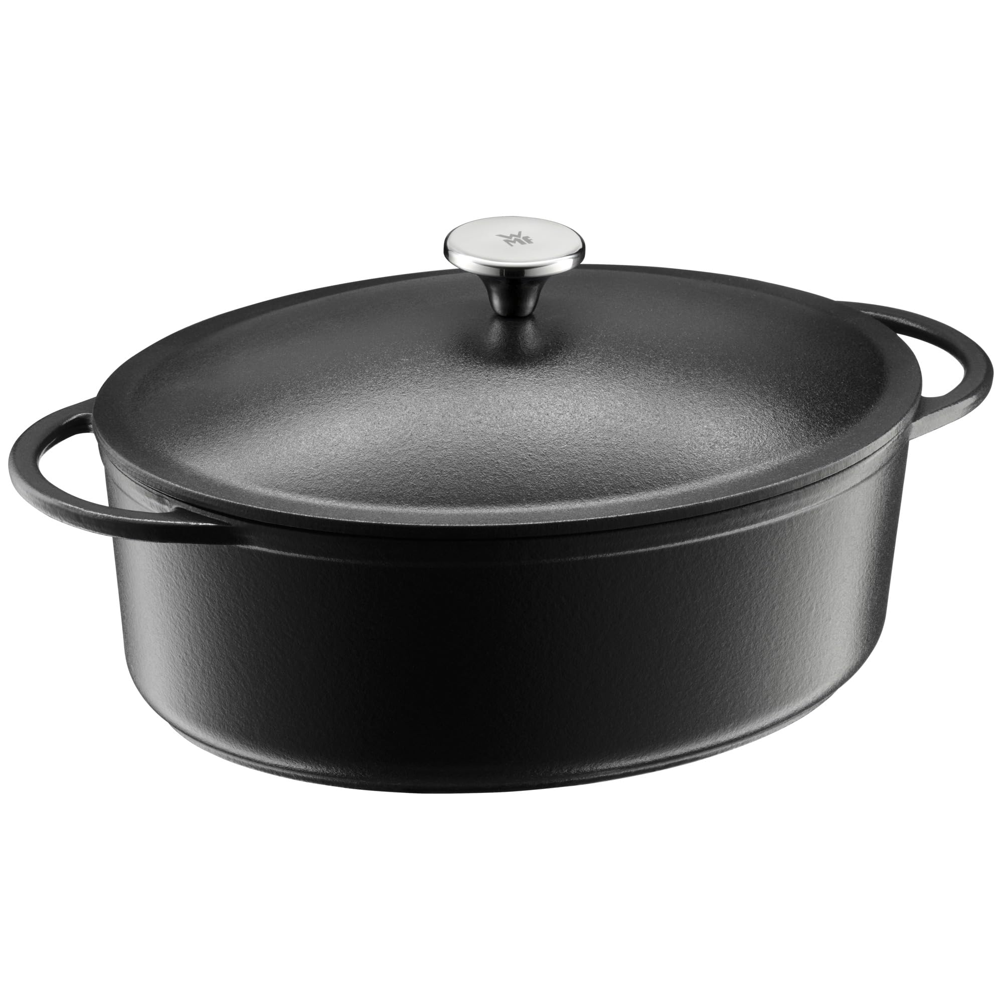 WMF Covered Roasting Pan - Premium Cast Iron Cookware, Black, 56 x 27.5 x 56 cm - Perfect for Oven Roasting, Baking, and Serving Dishes for Family Gatherings