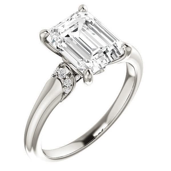 2 CT Emerald Cut Colorless Moissanite Engagement Ring for Women - Sterling Silver/Solid Gold Wedding Band Set - 4 Prong Solitaire Bridal Ring - Perfect for Proposals, Anniversaries & Special Occasions