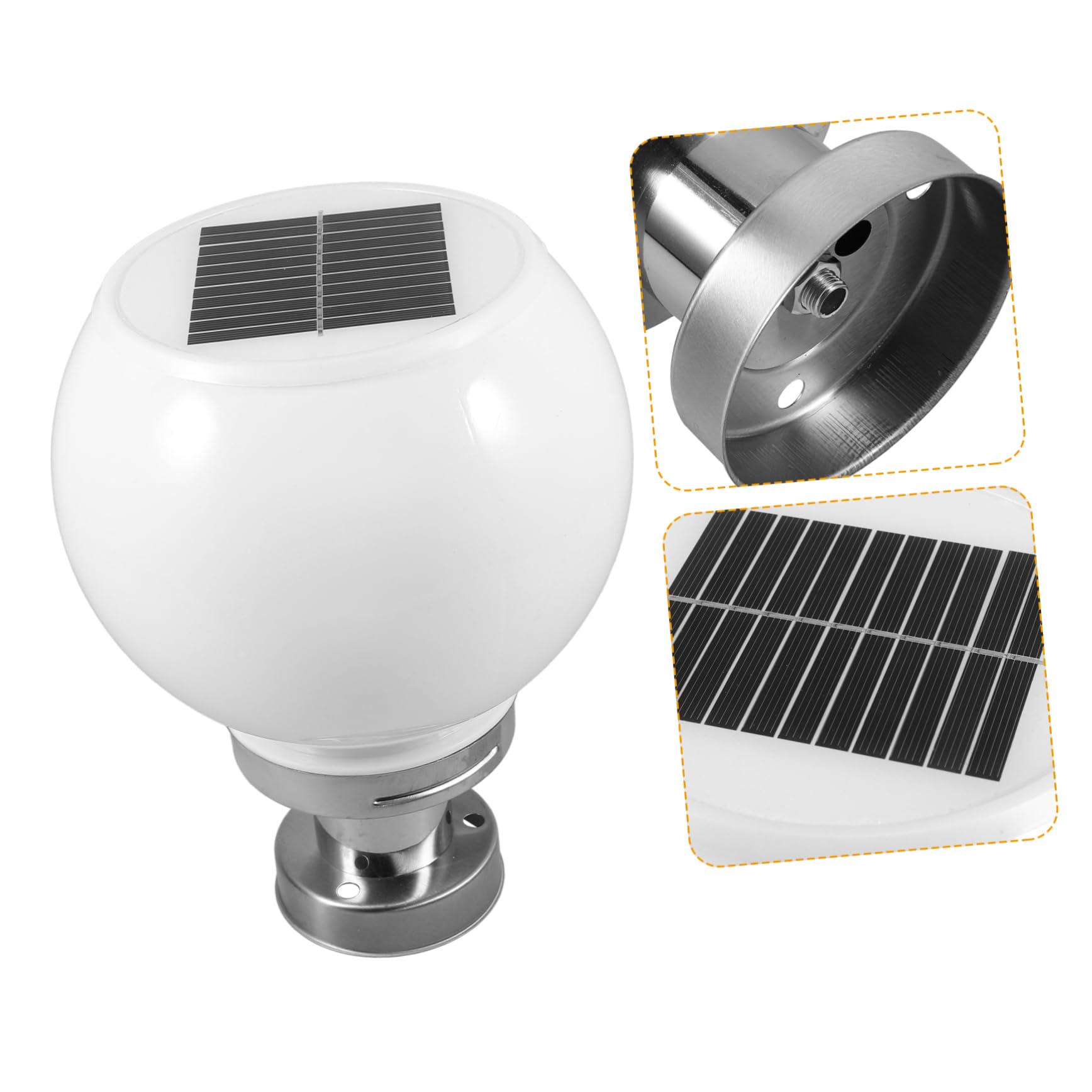 Solar Powered Outdoor Lights - Waterproof LED Solar Fence Lights, Walkway Lights, Garden & Pathway Lighting for Yard, Patio, Driveway - Modern White Column Ball Lamp for Nighttime Safety & Decoration