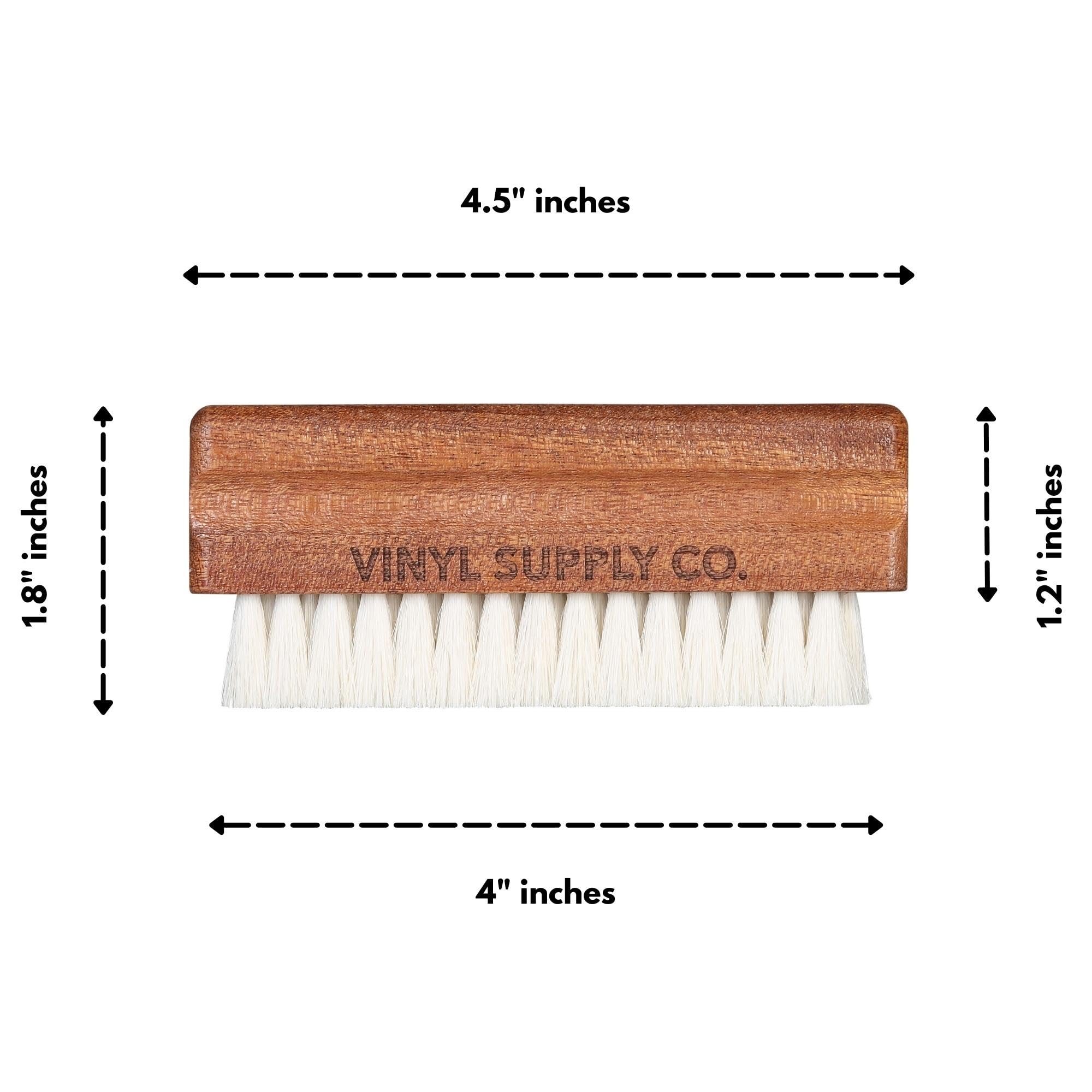Natural Goat Hair Vinyl Record Brush - Wood Care Kit for Vinyl Cleaning