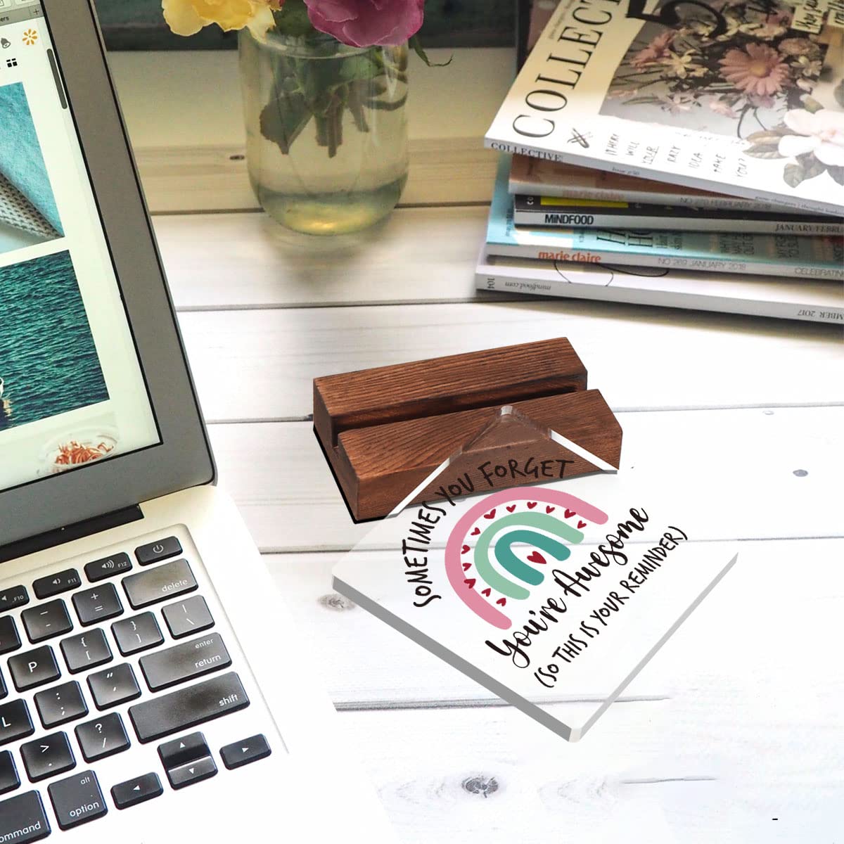 Best Friend Encouragement Gifts - Inspirational Clear Acrylic Desk Sign for Women, Social Workers & Office Decor - Perfect for Motivation, Work Desk Decorations & Thoughtful Gifts