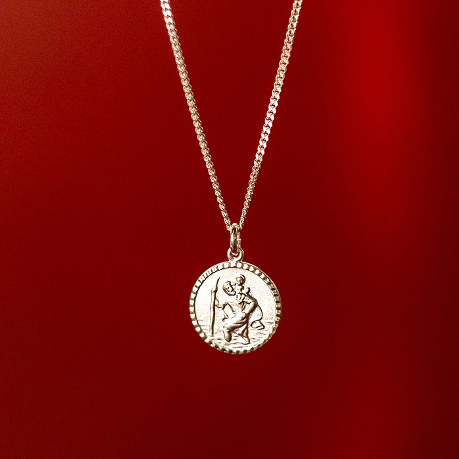 St. Christopher Necklace for Men - Solid Sterling Silver with Custom Engraving - Religious Jewelry for Protection & Travel Blessings