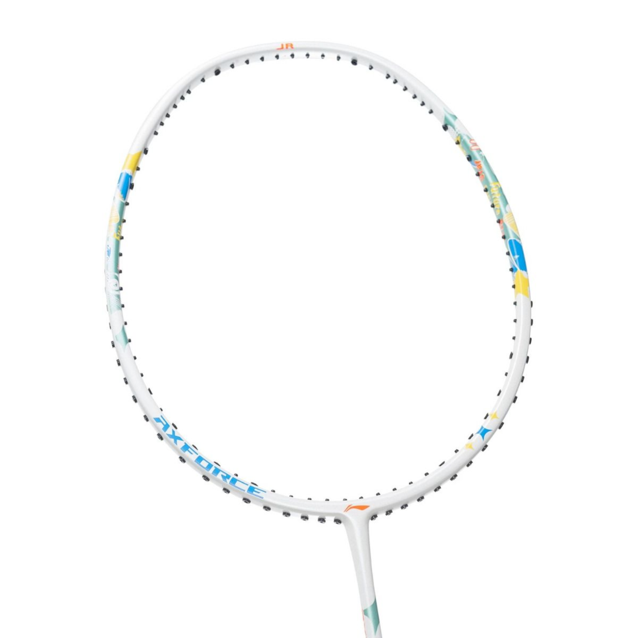 Li Ning Axforce Junior Strung Badminton Racket for Kids - Lightweight Carbon Fiber Badminton Racquet with Pre-Strung Strings (White, AYPS087-2) - Perfect for Junior Players & Beginners Training