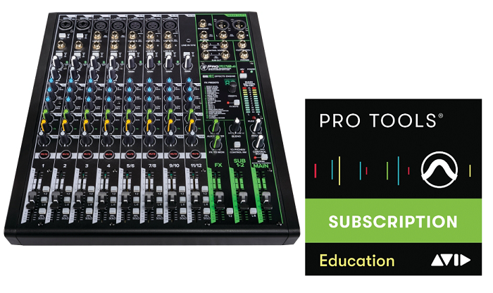 Mackie ProFX12v3 12-Channel Professional Analog Audio Mixer with USB & Effects - Includes Free Avid Pro Tools Subscription - Perfect for Live Sound, Studio Recording & Podcasting
