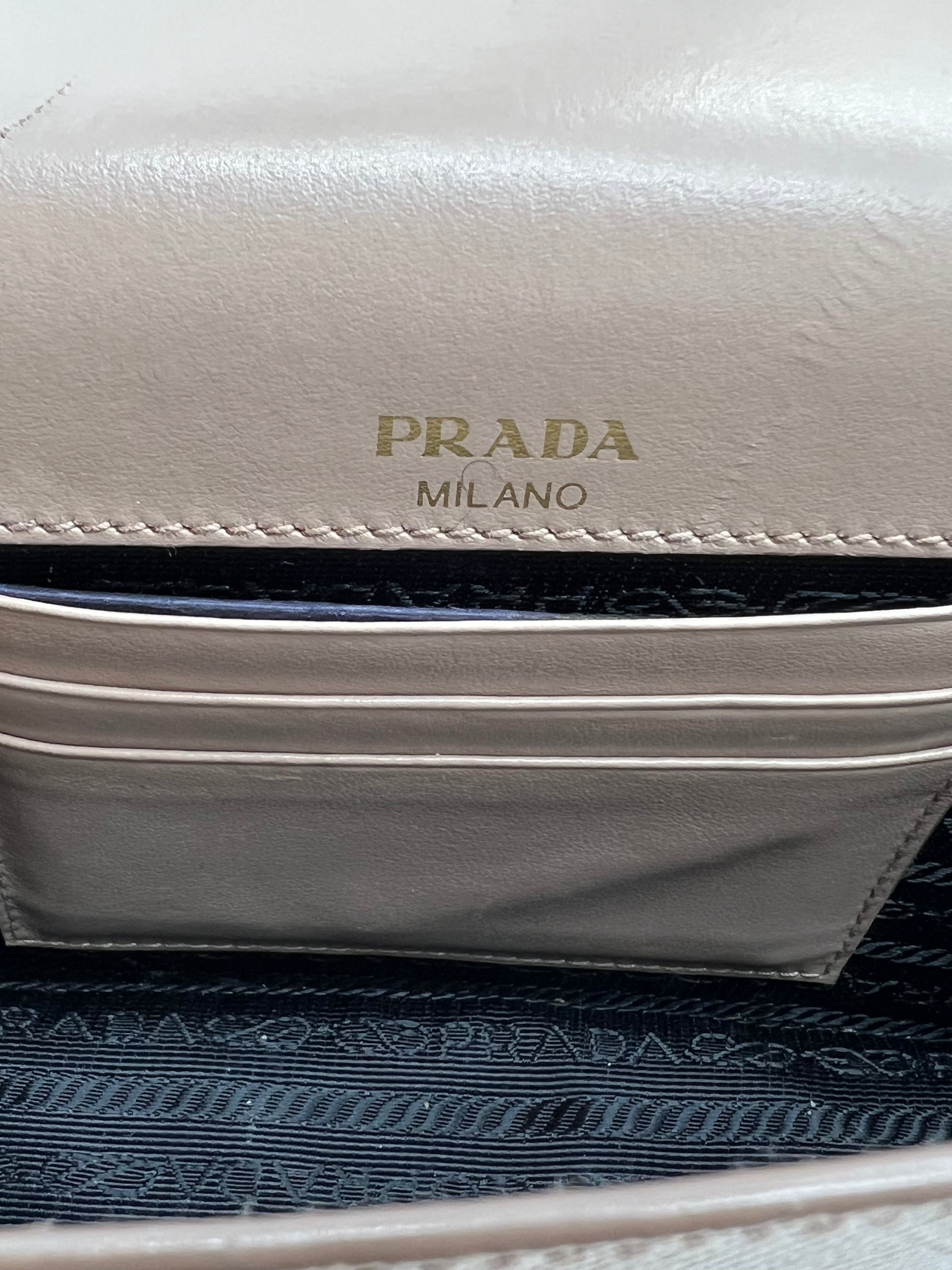 Prada Saffiano Leather Chain Shoulder Bag in Blush Pink | Luxury Crossbody Purse for Women | Perfect for Work, Date Night & Special Occasions