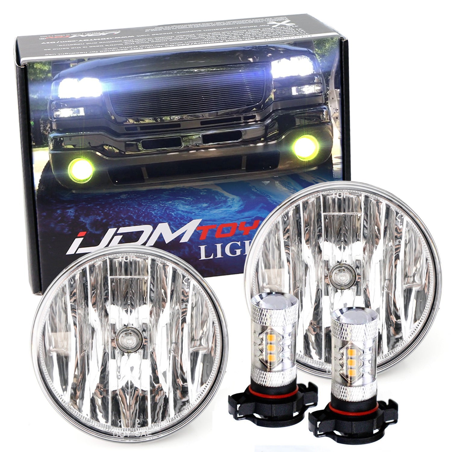 15 SMD Gold Yellow LED Fog Lights with Clear Lens for 2007-2013 GMC Sierra Truck - Upgrade Headlights for Night Driving & Off-Road Adventures