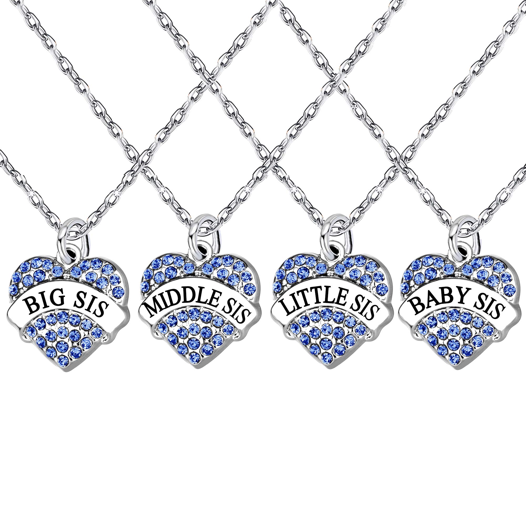 Crystal Sister Necklace Set for Women & Girls - 9 Styles 3 Colors - Gift for Sisters