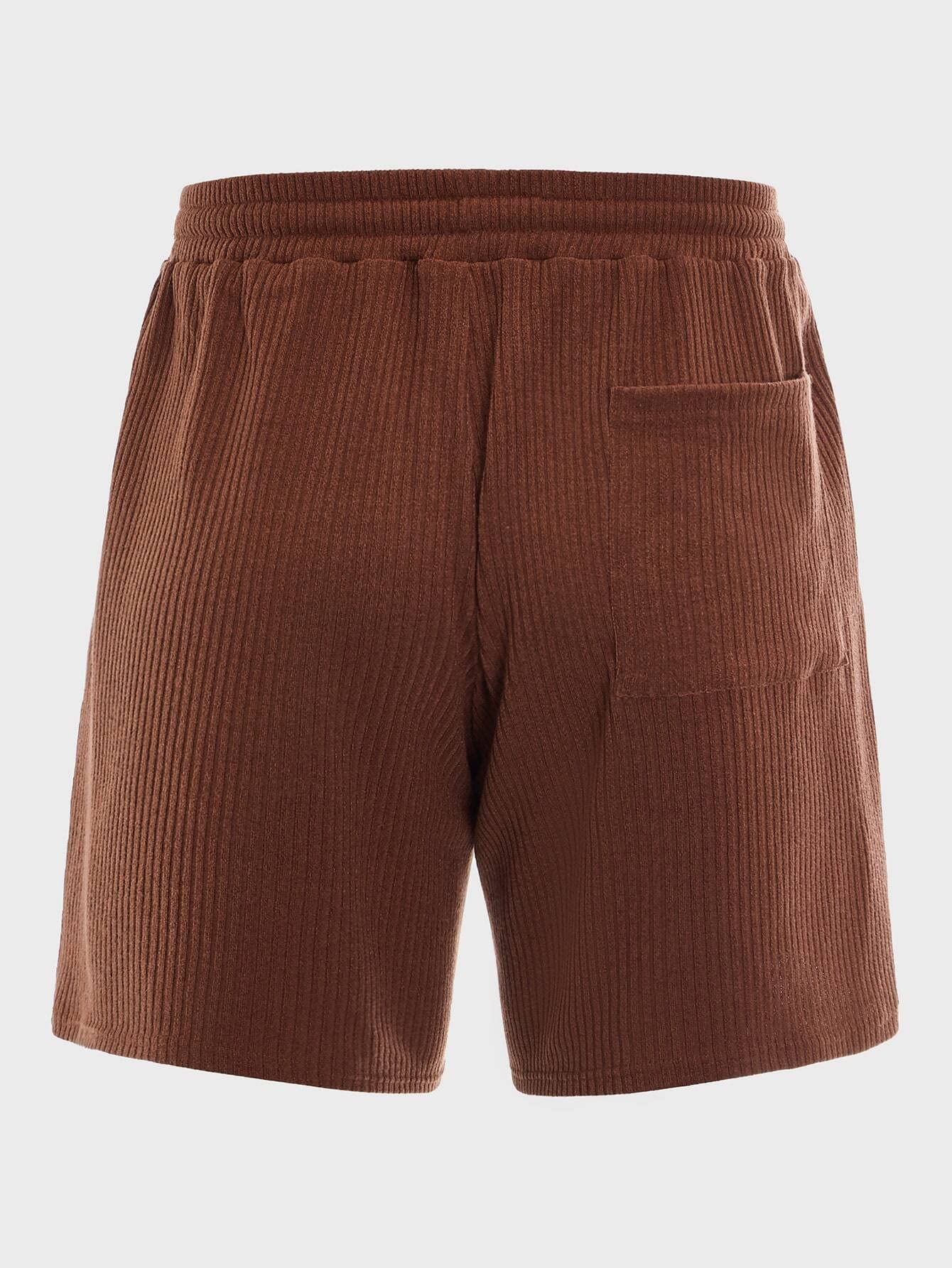 Men's Casual Letter Embroidery Drawstring Waist Athletic Shorts - Summer Beach Running Shorts for Men (Rust Brown, Size L) | Perfect for Gym, Jogging & Vacation Wear