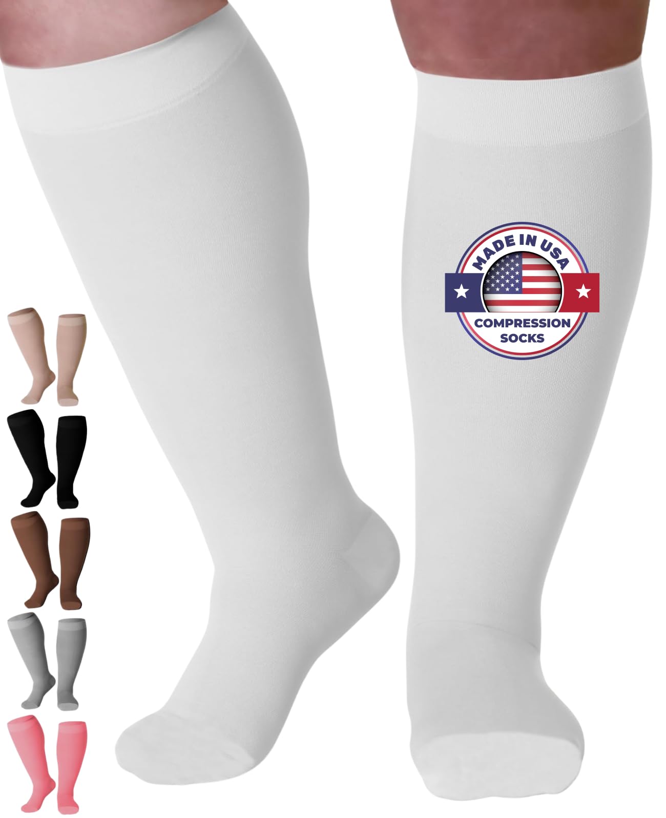 Mojo 20-30mmHg Medical Grade Compression Socks for Women & Men - Knee High Support Stockings for Circulation, Travel & Recovery - Perfect for Nurses, Athletes & Long Flights