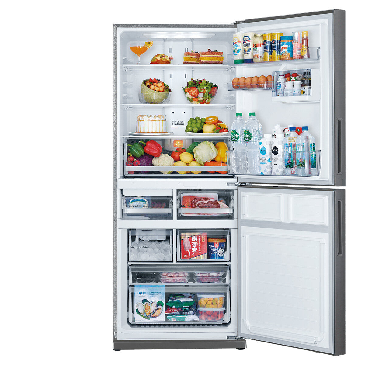 Mitsubishi Electric 421L Bottom Mount Refrigerator - Energy Efficient Stainless Steel Design (MR-HS421EX-SS) - Perfect for Modern Kitchens & Small Spaces