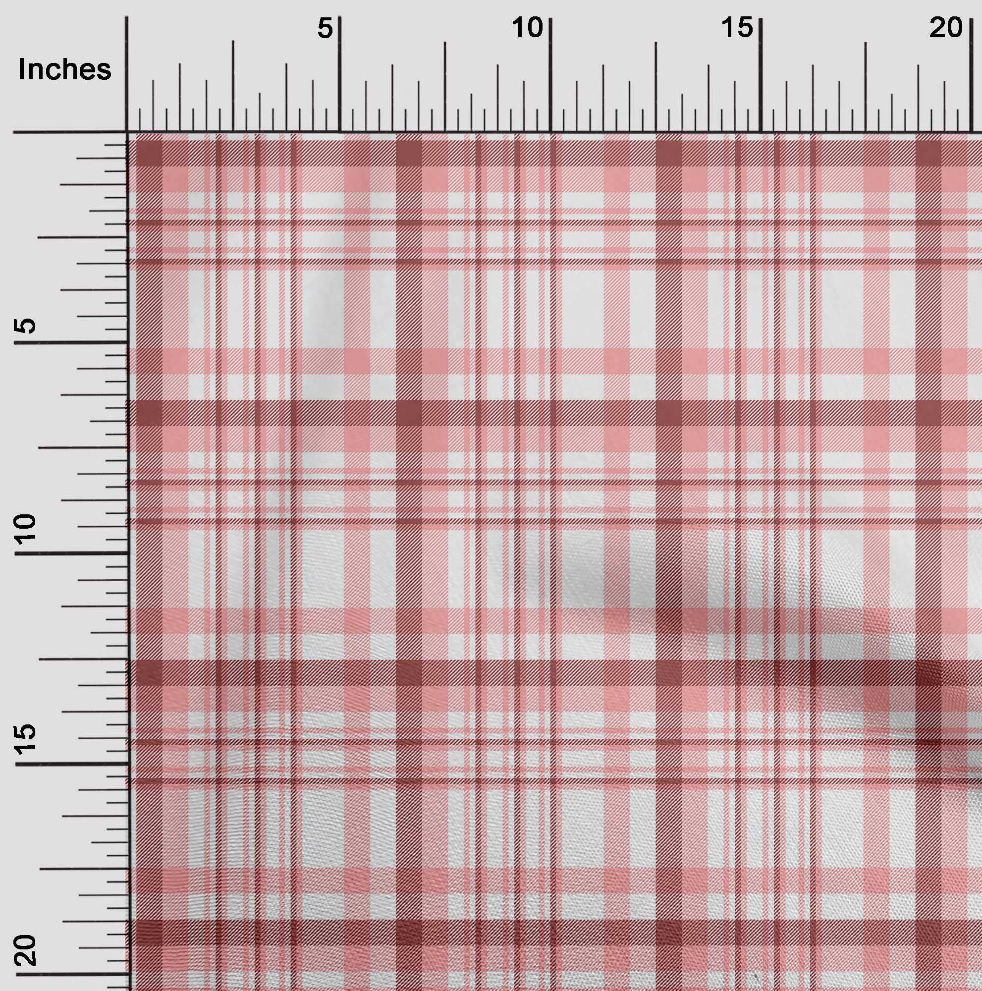 Premium 100% Cotton Poplin Twill Fabric - Light Pink Plaid Dress Material, 56 Inch Wide (Sold by The Yard) | Perfect for DIY Dresses, Skirts, and Home Decor Projects