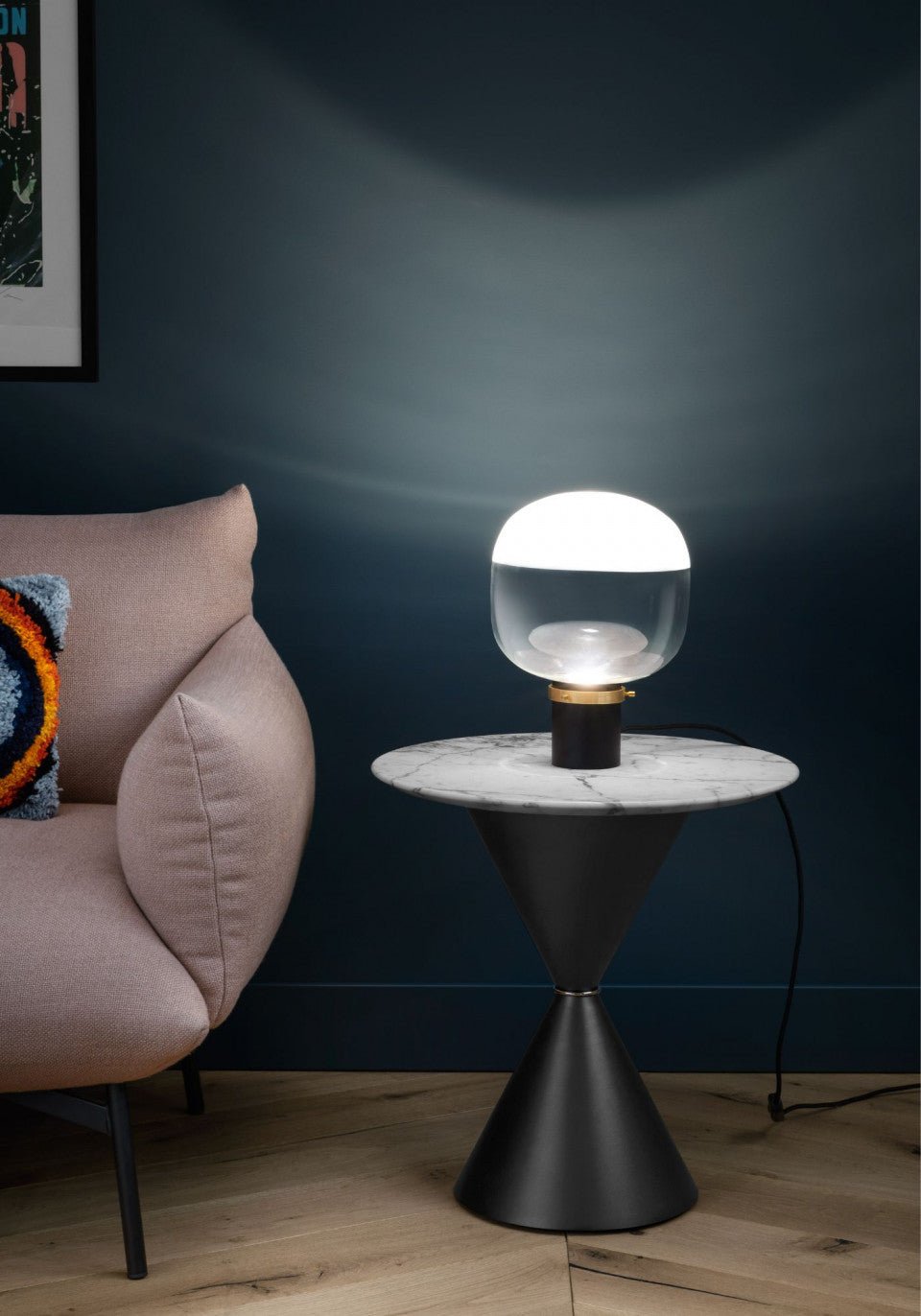 Modern Midj Clessidra Coffee Table - Sleek Glass Top & Sturdy Metal Base for Living Room, Lounge, or Office Decor