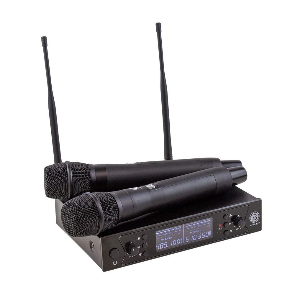 Blastking MHU 402 Professional Dual Handheld UHF DSP Wireless Microphone System - Crystal Clear Sound for Karaoke, Live Performances & Public Speaking