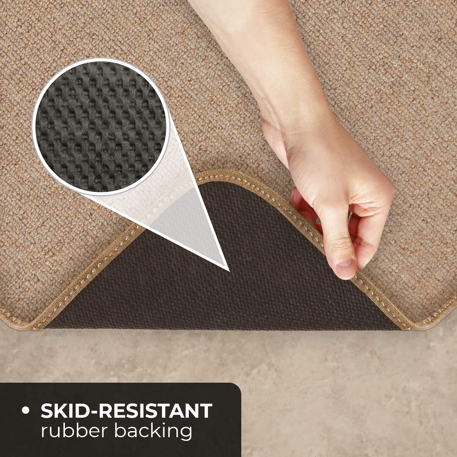 Non-Slip Carpet Runner for Hallways - 8ft x 36in Pebble Beige - Skid-Resistant Rug for Stairs, Entryways & High Traffic Areas - Perfect for Homes, Offices & Apartments