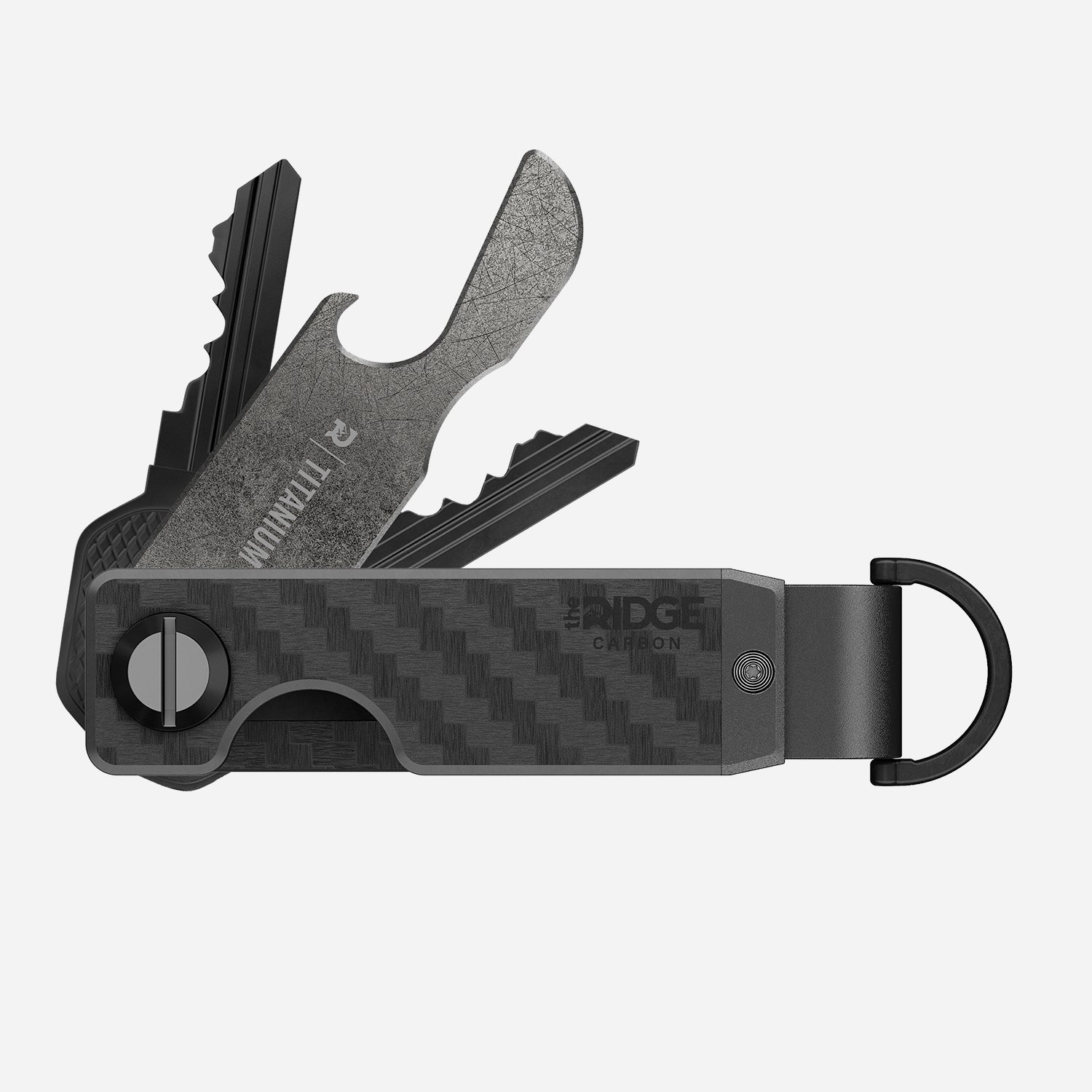 Premium Ridge Keycase Bottle Opener - Stonewashed Titanium Multi-Tool for Keys, Wallet & Outdoor Adventures | Compact EDC Gear for Camping, Hiking & Travel Accessories