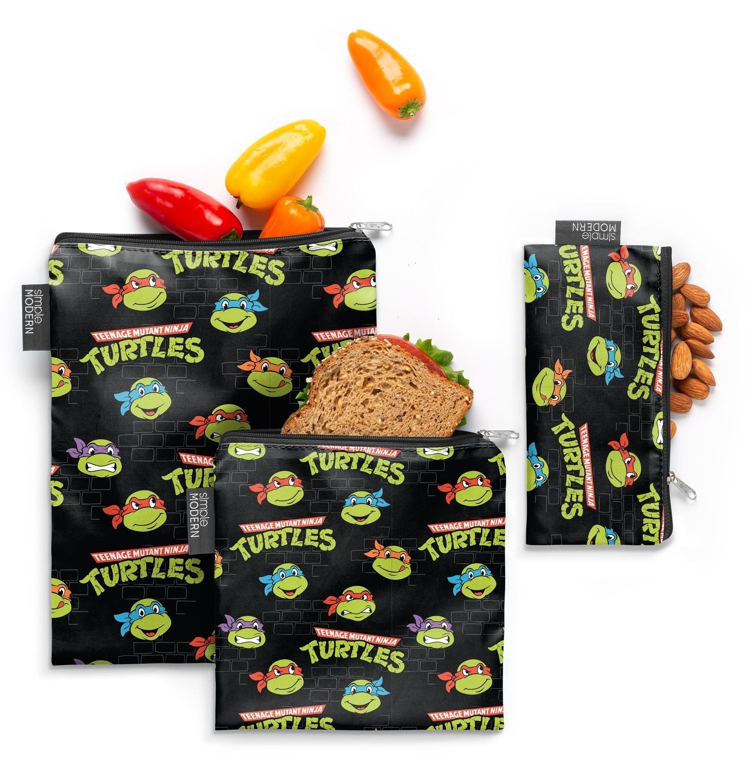 Ellie Snack Bag 3 Pack - Reusable Food Storage Bags for Kids Lunch, Snacks, and Travel - BPA Free, Leak Proof, and Eco Friendly - Perfect for School, Picnics, and On-the-Go Meals