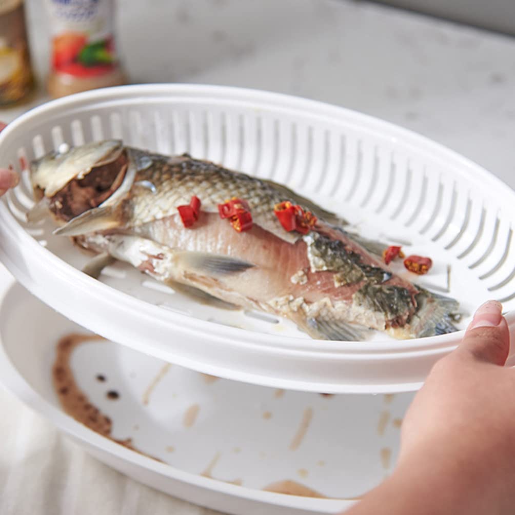 Microwave Steamer with Lid & Removable Strainer - Perfect for Fish, Vegetables & Healthy Cooking | Ideal for Home Kitchen & Restaurant Use | BPA-Free & Dishwasher Safe