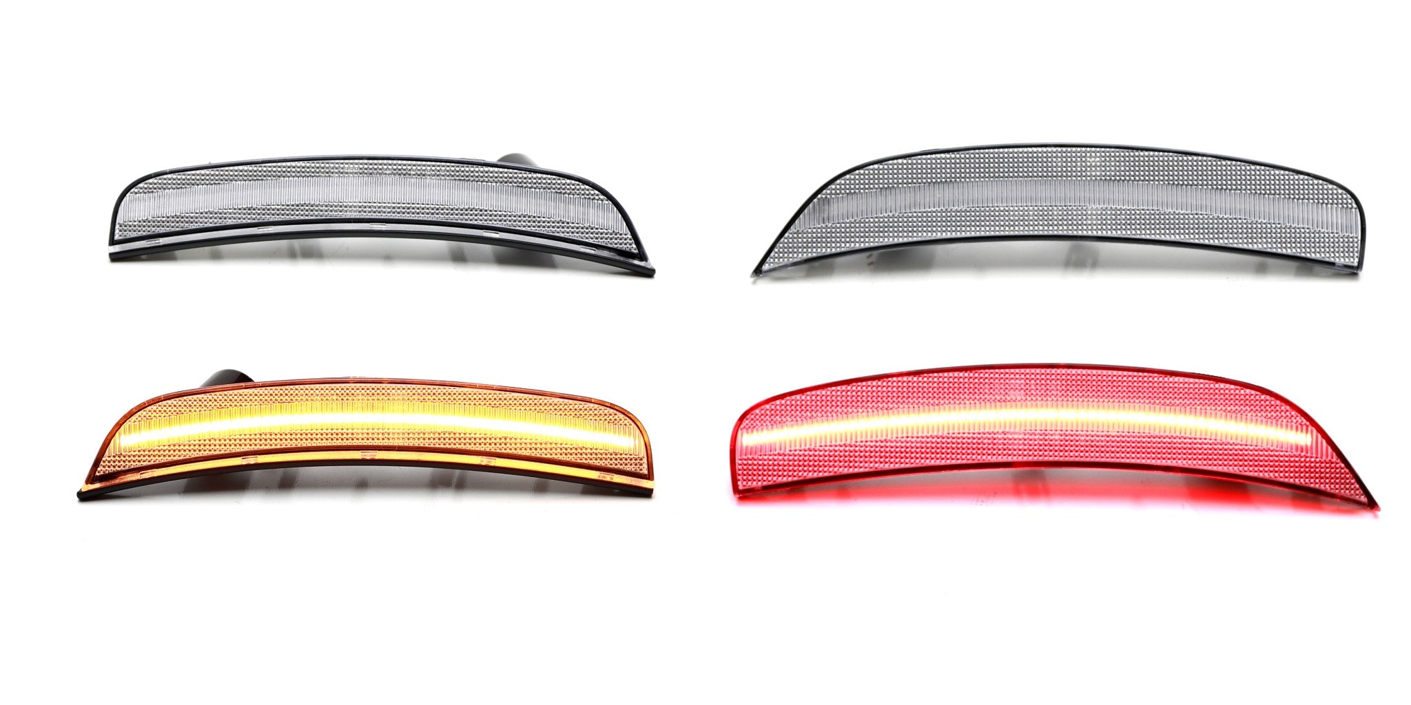 Amber/Red LED Side Marker Lights for 2011-2019 Fiat 500 - Clear Lens, Waterproof, Easy Installation - Perfect for Night Driving & Enhanced Vehicle Visibility