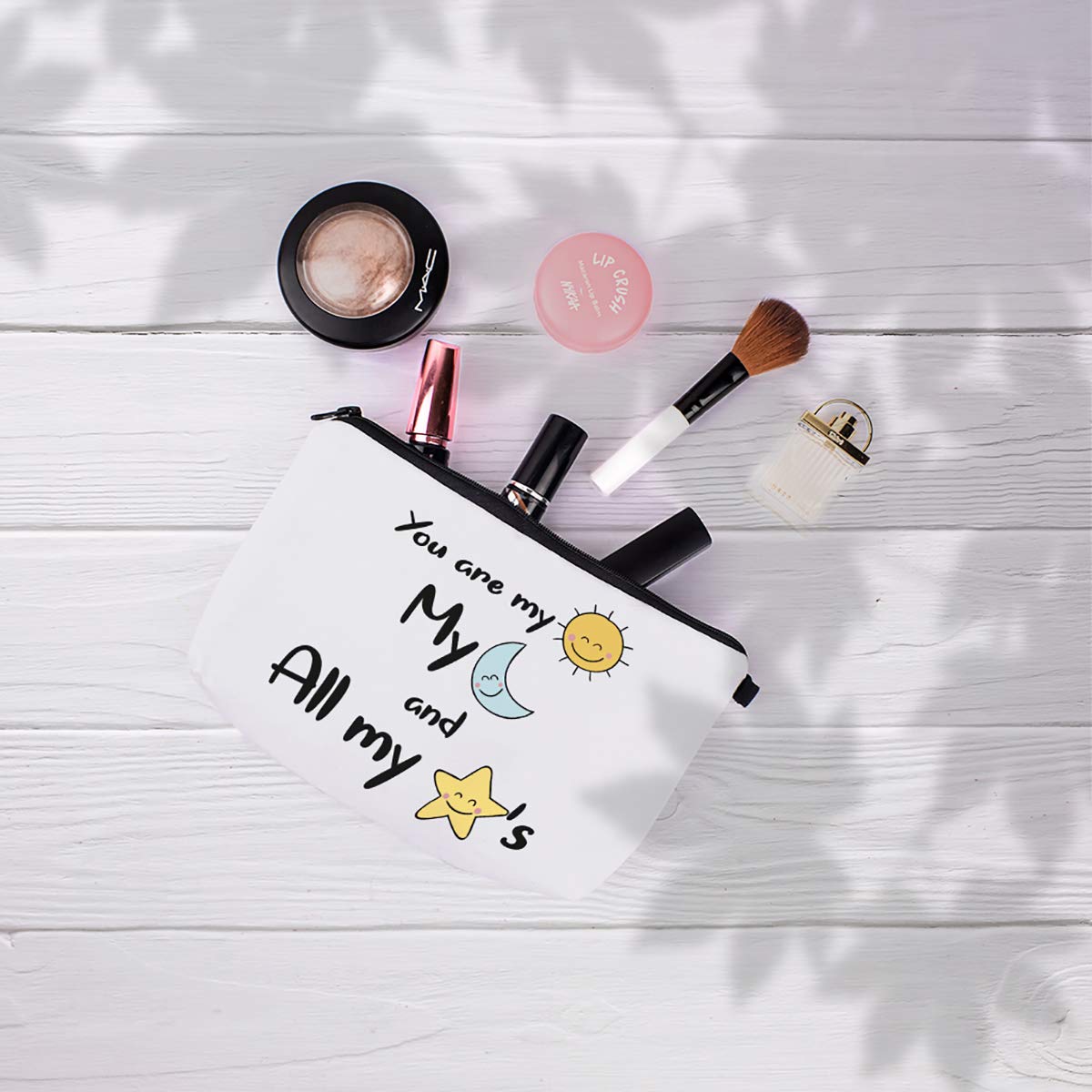 Crazyify My Sun and Star Women's Makeup Bag - Canvas Cosmetic Pouch with Zipper for Travel & Storage | Waterproof Toiletry Organizer | Perfect for Makeup, Skincare & Travel Essentials
