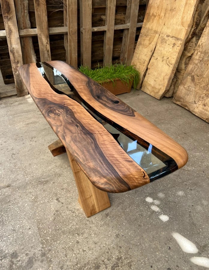 Handmade Solid Walnut Wood Console Table - Entryway Sofa Table, Hallway Accent Table for Living Room, Foyer & Home Decor