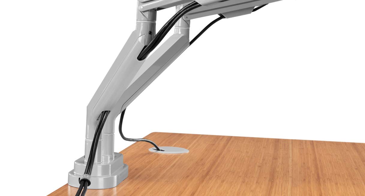 Uplift Desk Zilker Dual Monitor Arm - Adjustable Ergonomic Stand for 13-32 Inch Screens, Gray - Perfect for Home Office & Gaming Setup