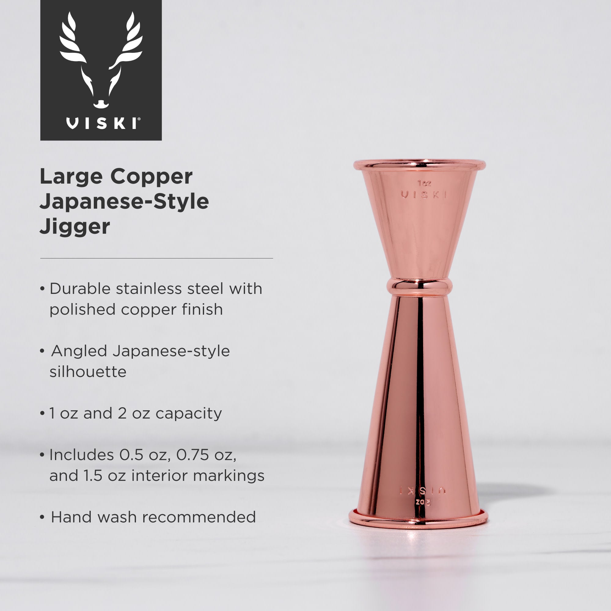 Premium Japanese Style Jigger - Large 2oz/60ml Bartender Measuring Cup for Cocktails, Mixology & Home Bar - Perfect for Whiskey, Vodka, Gin & Craft Cocktails