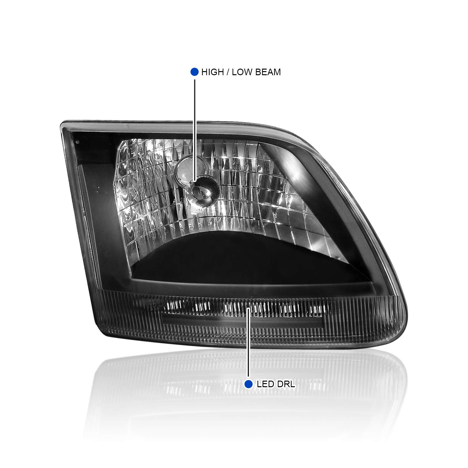 Spec-D Tuning LED Headlights & Corner Lights Turn Signal Lamp Pair - Compatible with 1997-2003 Ford F150 (Left & Right) - Upgrade Your Truck Lighting for Night Driving & Off-Road Adventures