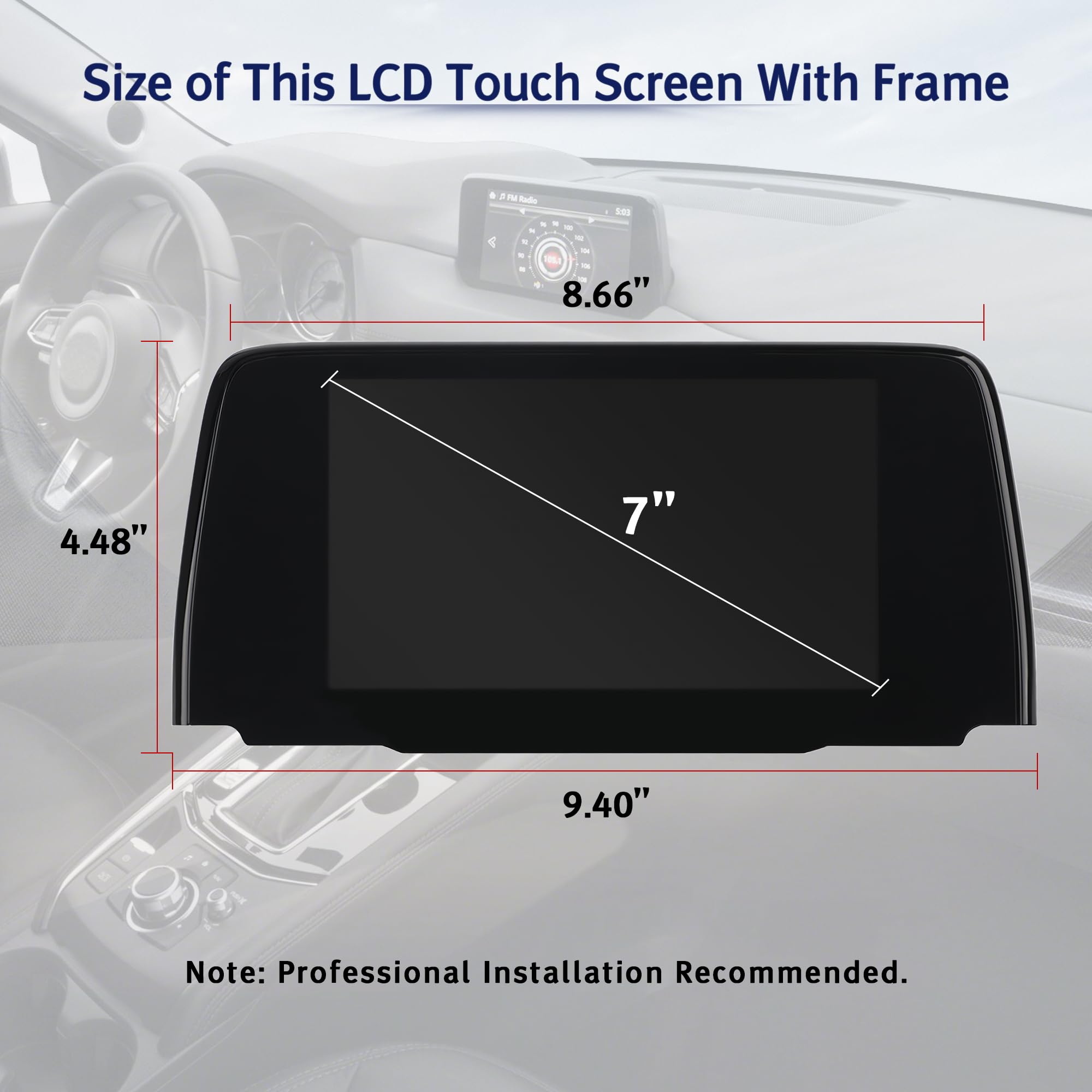 LEMON SHARK 7 Inch Touch Screen Car Stereo for Mazda CX-5 2017-2021 - Android Auto & Apple CarPlay Navigation System with LCD Display & Installation Frame - Perfect for Upgrading Your CX-5 Infotainment System