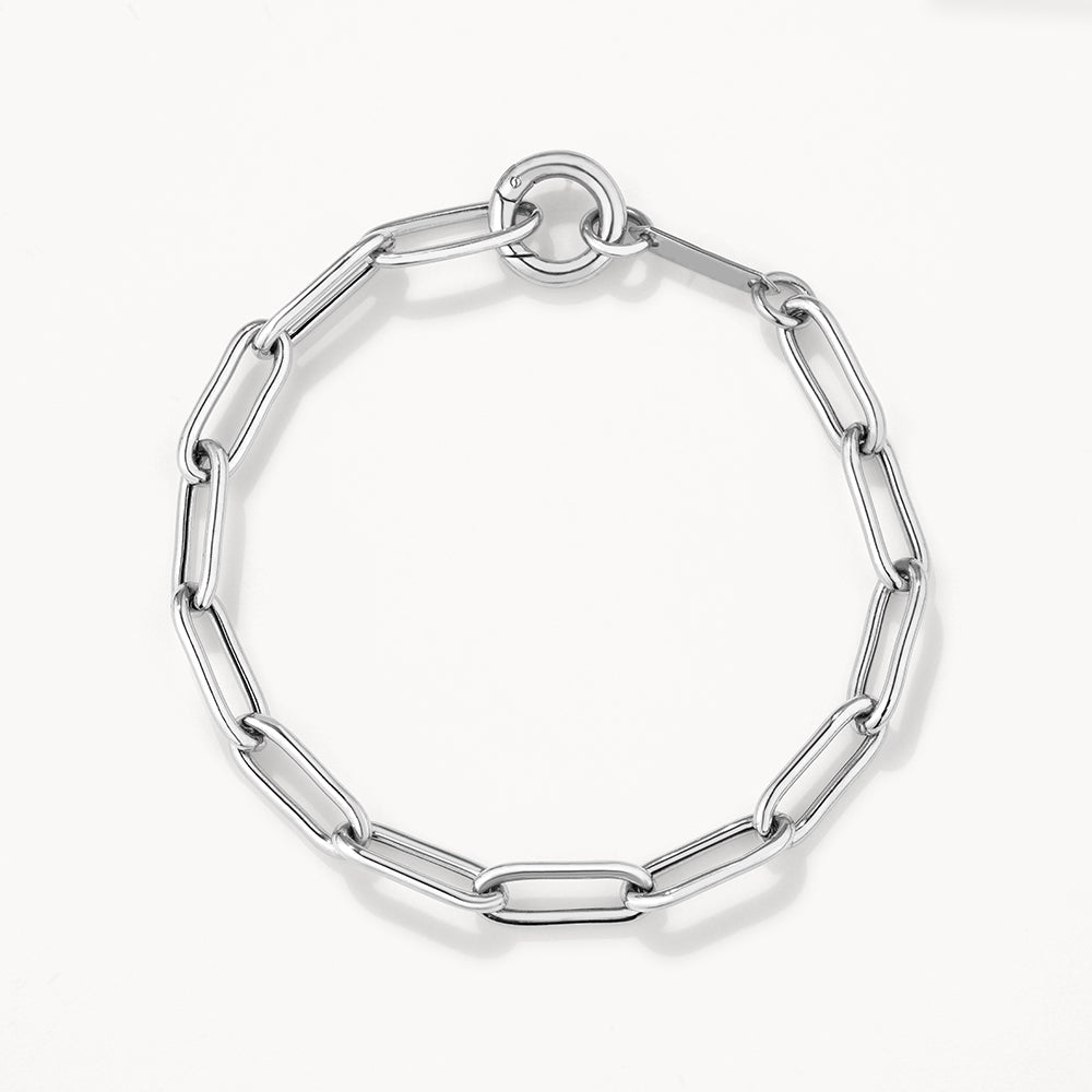 Stylish Silver Boyfriend Paperclip Chain Bracelet - Trendy Minimalist Jewelry for Women, Perfect for Everyday Wear, Date Nights & Gifts
