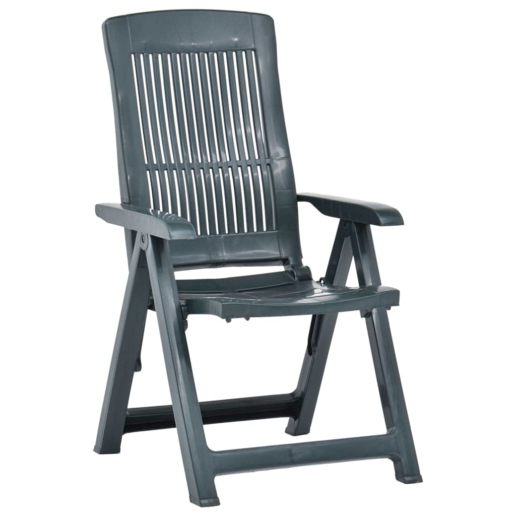 2-Pack Adjustable Reclining Garden Chairs – Outdoor Plastic Club Chairs with Armrests, Patio Dining & Lounge Furniture (23.6
