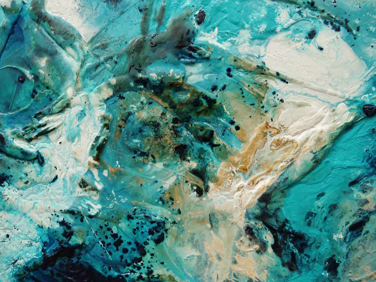 160cm x 100cm Teal Rust Textured Abstract Canvas Wall Art - Modern Home Decor for Living Room, Bedroom & Office