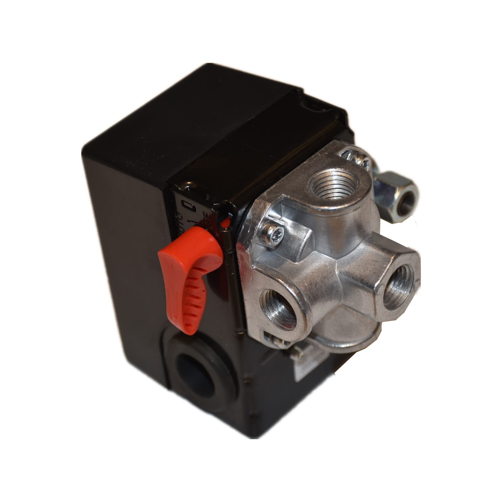 Z-D26612 Automatic Air Compressor Pressure Switch - 4-Port, 120-150 PSI, Black Metal Housing - Ideal for Industrial Tools & Pneumatic Systems