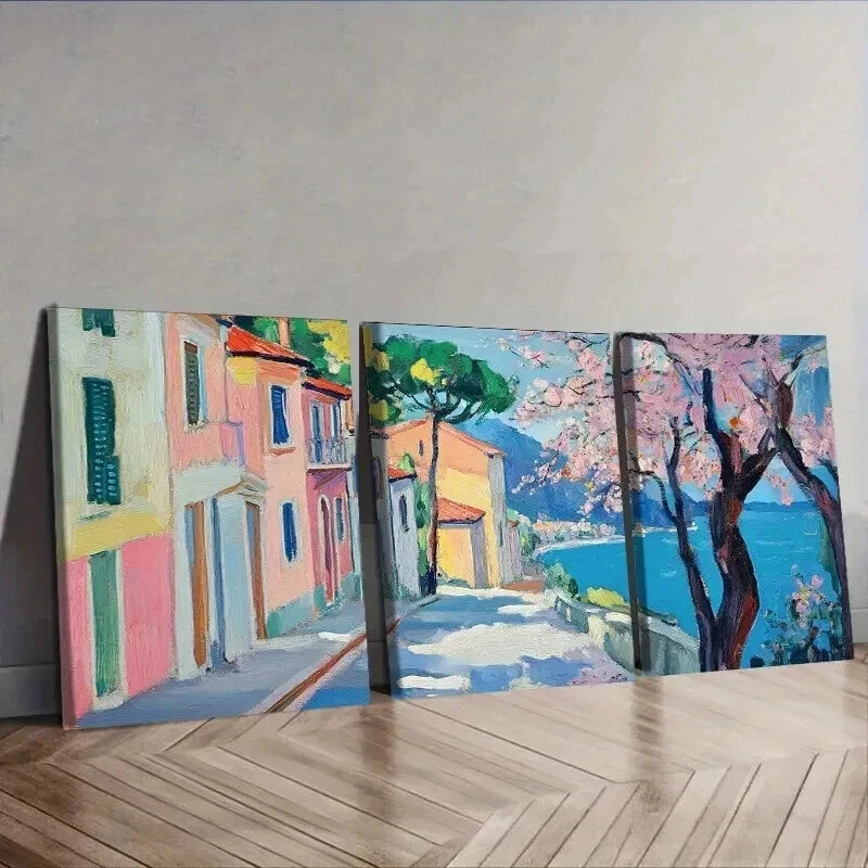 3-Piece Cherry Blossom Wall Art Set - Framed Canvas Prints 50x70cm, High Quality Australian Made Ready-to-Hang Decor for Living Room, Bedroom & Office