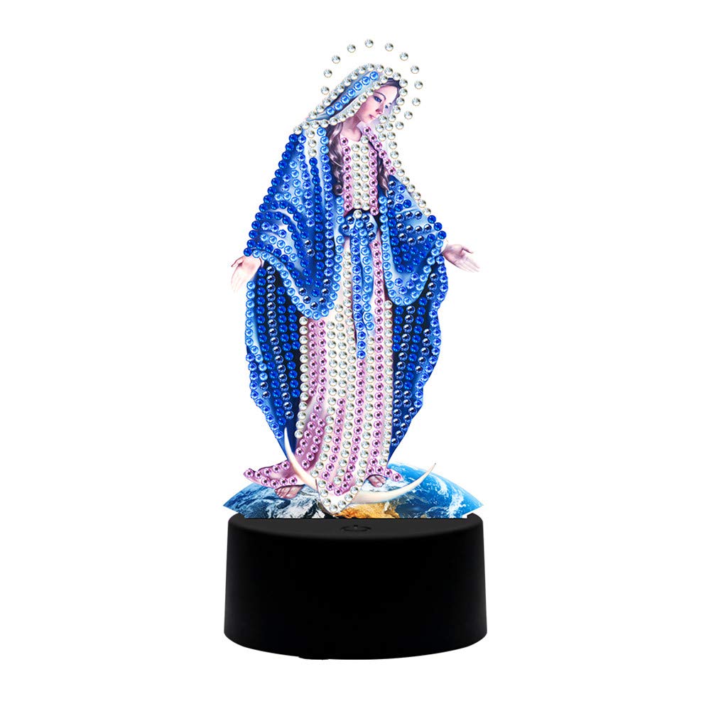 Diamond Painting Night Light - DIY LED Decorative Lamp for Bedroom, Kids Room & Home Decor | Perfect as Bedside Night Light, Gift Idea & Relaxing Craft Project