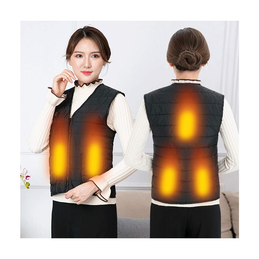FACAI Men's & Women's USB Heated Vest with Infrared Heating - Electric Thermal Winter Jacket for Outdoor Sports, Hiking, Horse Riding - Black XL - Stay Warm in Cold Weather Adventures